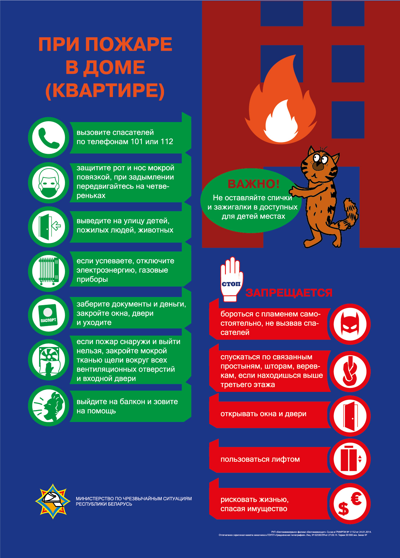 При пожаре в доме
